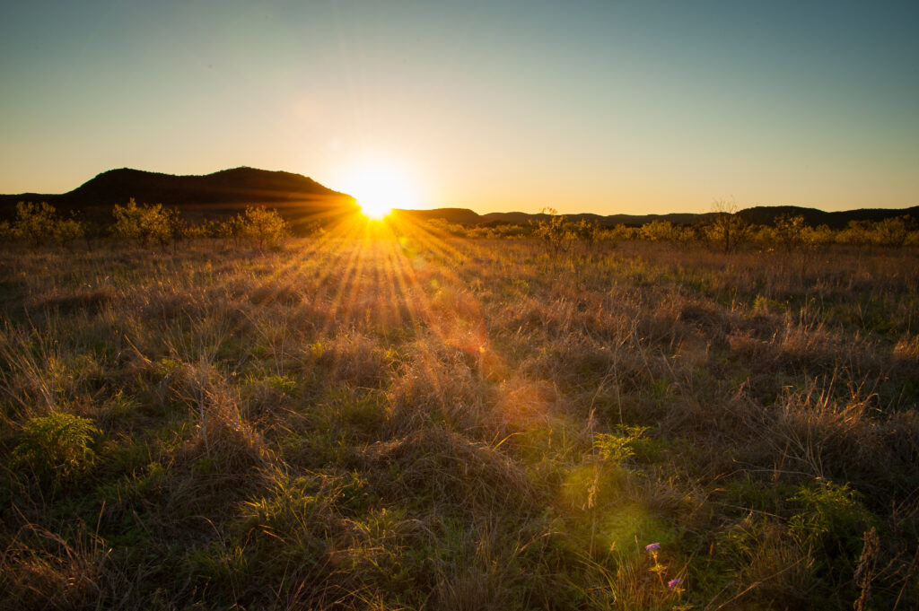Sunset over the hills of West Texas near Garner State Park