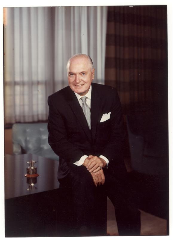 Algur H. Meadows, formal seated portrait